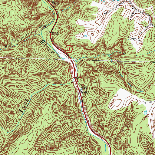 Topographic Map of Sinking Fork, KY