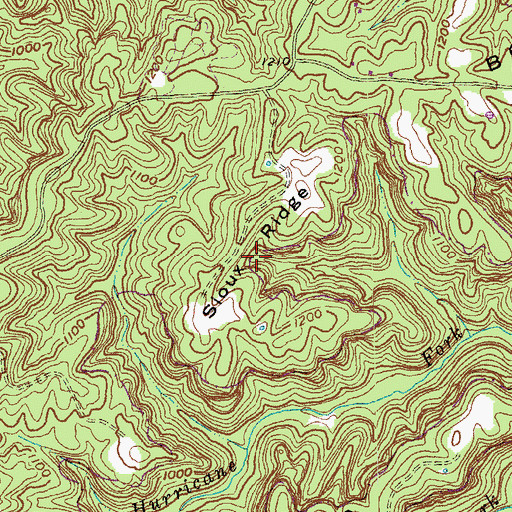 Topographic Map of Sioux Ridge, KY