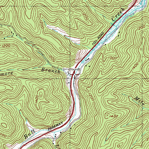 Topographic Map of Sizemore Branch, KY