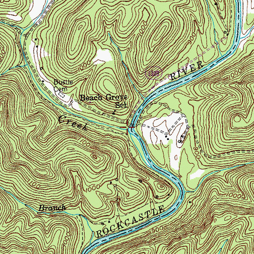 Topographic Map of Skegg Creek, KY
