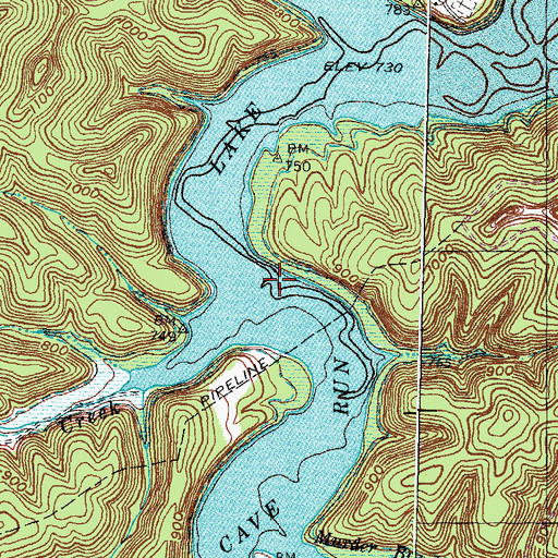 Topographic Map of Skidmore Creek, KY