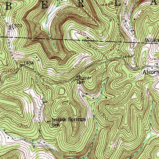 Topographic Map of Skinner Cemetery, KY