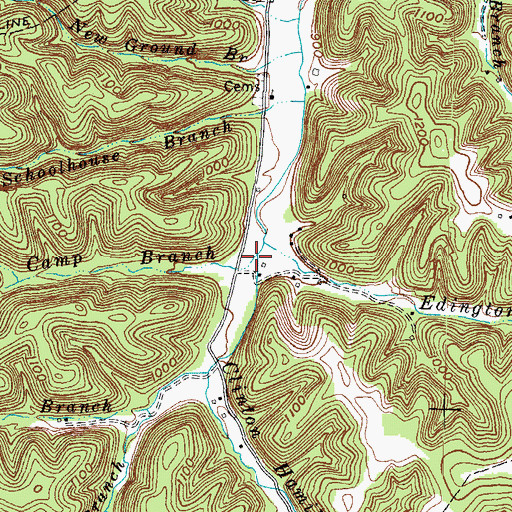 Topographic Map of Slab Camp Branch, KY