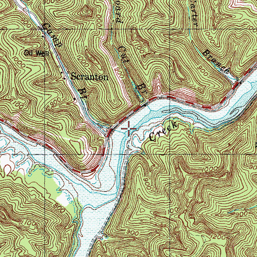 Topographic Map of Slab Camp Branch, KY