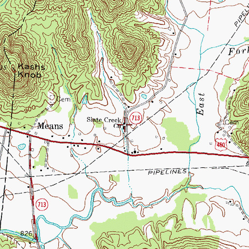 Topographic Map of Slate Creek Church, KY