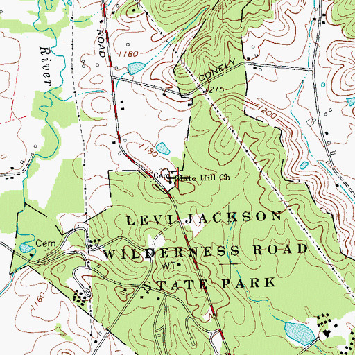 Topographic Map of Slate Hill Church, KY