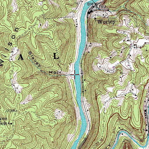 Topographic Map of Slavey Hollow, KY