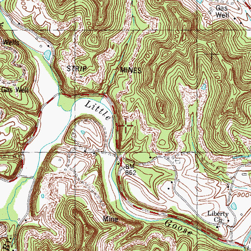 Topographic Map of Slick Rock School, KY