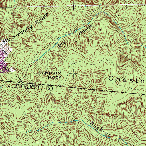 Topographic Map of Slippery Rock, KY