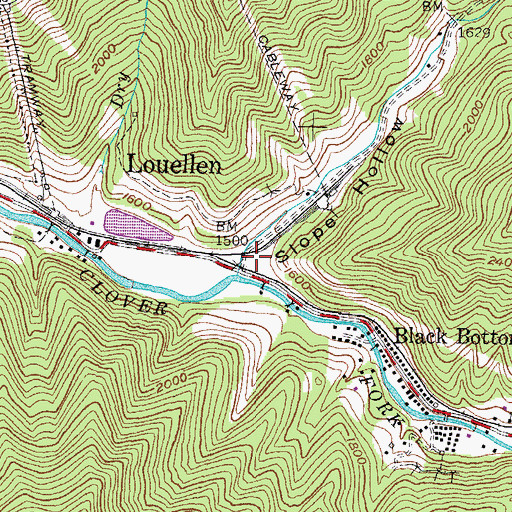 Topographic Map of Slope Hollow, KY