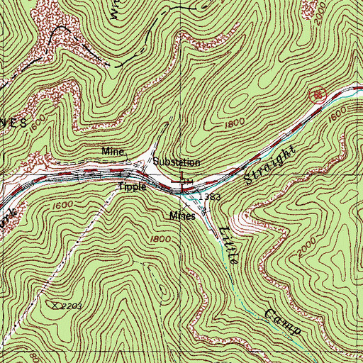 Topographic Map of Slusher School, KY