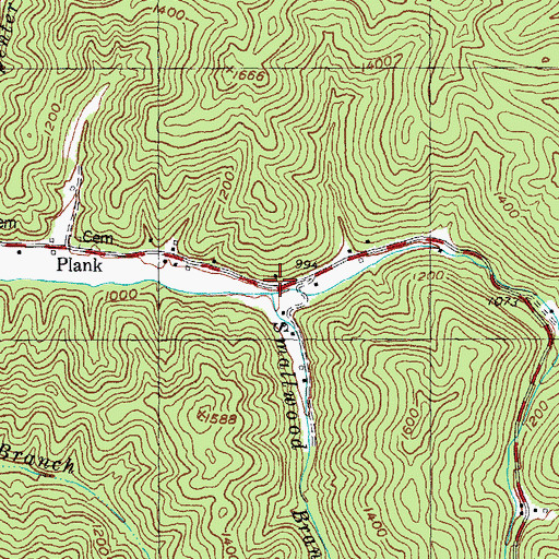 Topographic Map of Smallwood Branch, KY