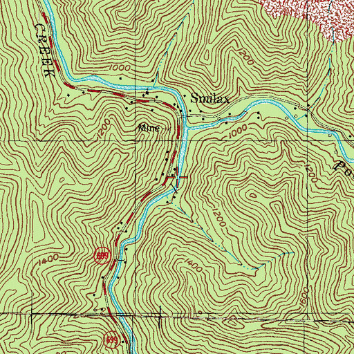 Topographic Map of Smilax School, KY