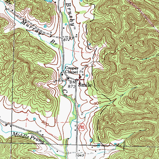 Topographic Map of Smile, KY
