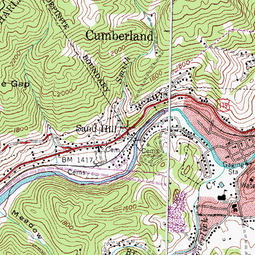 Topographic Map of Smith Branch, KY