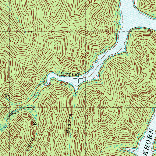 Topographic Map of Smith Branch, KY