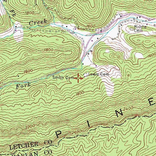 Topographic Map of Smith Cemetery, KY