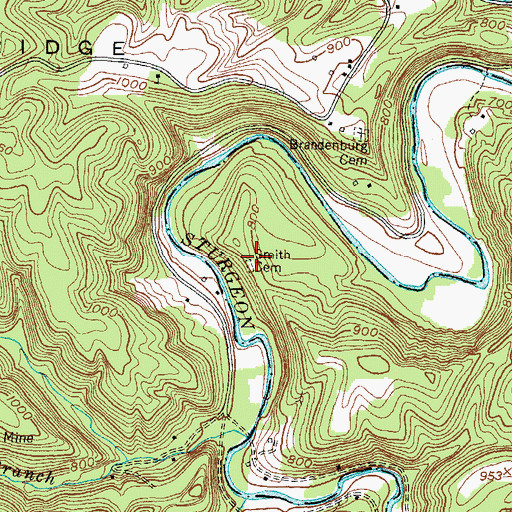 Topographic Map of Smith Cemetery, KY