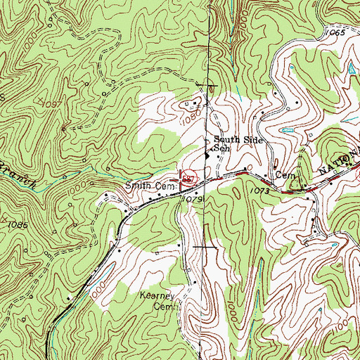 Topographic Map of Smith Cemetery, KY
