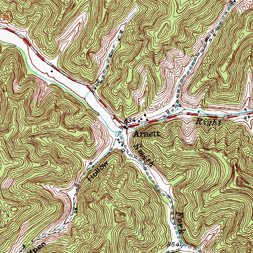 Topographic Map of Smith Fork, KY