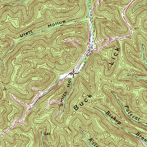 Topographic Map of Smith Hollow, KY