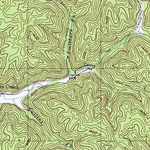 Topographic Map of Smithern Fork, KY