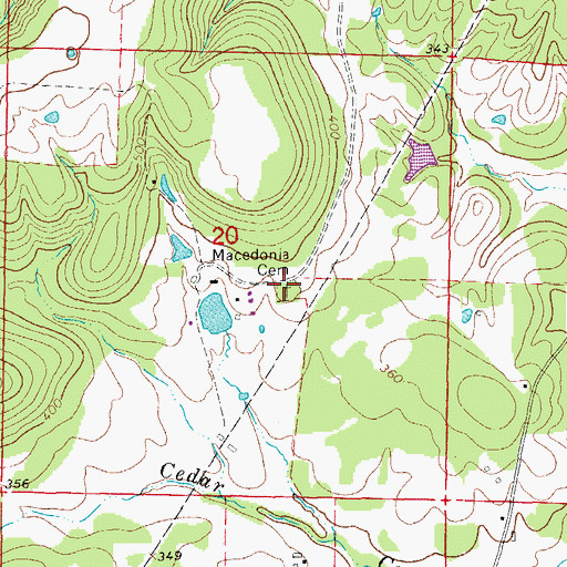 Topographic Map of Macedonia Cemetery, AR