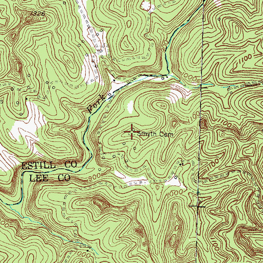 Topographic Map of Smyth Cemetery, KY