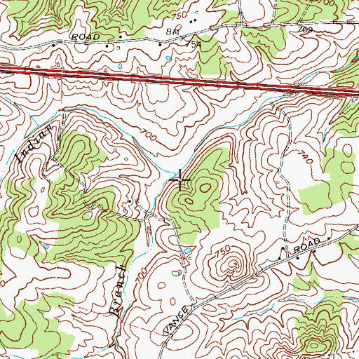 Topographic Map of Snedigar Branch, KY