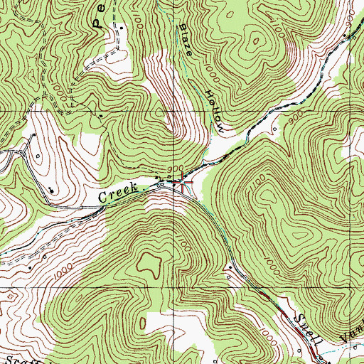 Topographic Map of Snell Prong, KY