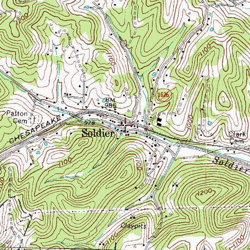 Topographic Map of Soldier, KY