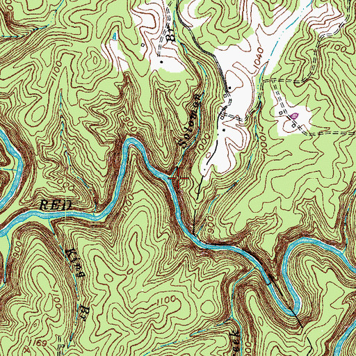 Topographic Map of Solomon Branch, KY