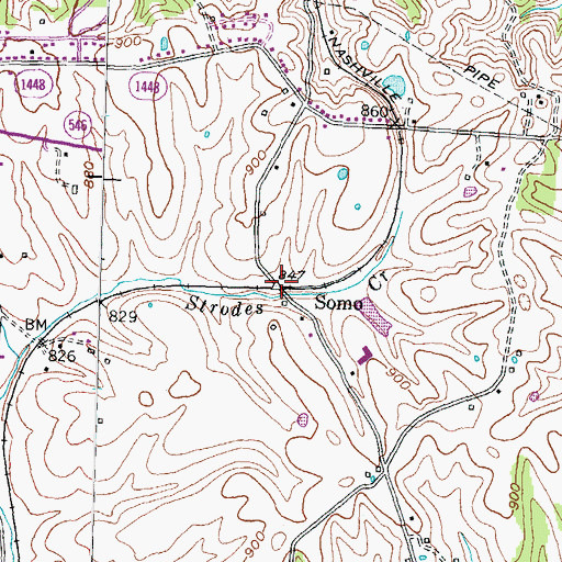 Topographic Map of Somo, KY