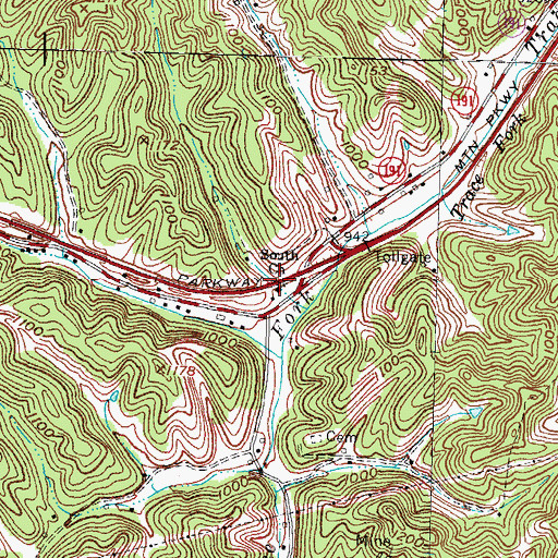 Topographic Map of South Church, KY