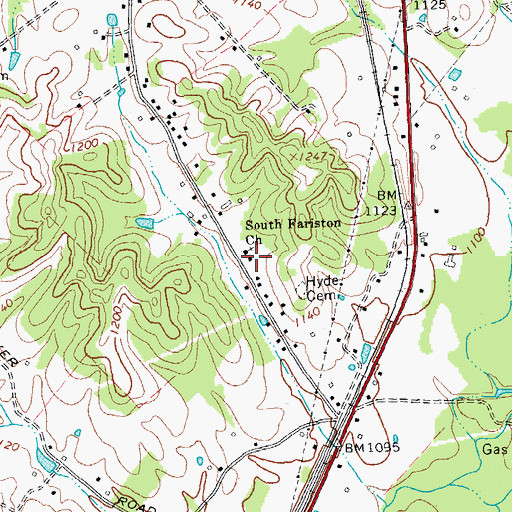 Topographic Map of South Fariston Church, KY