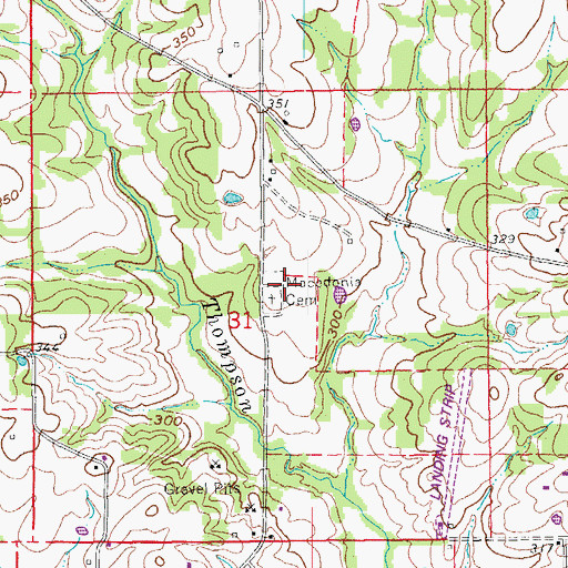 Topographic Map of Macedonia Cemetery, AR