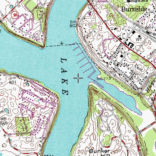 Topographic Map of Big South Fork Cumberland River, KY