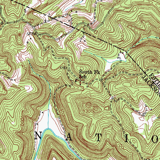 Topographic Map of South Fork School, KY