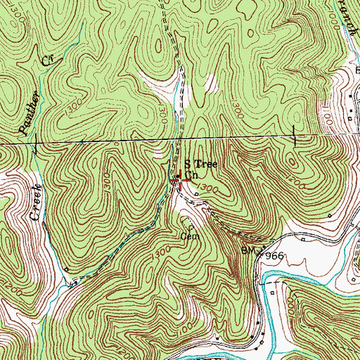 Topographic Map of South Tree Church, KY