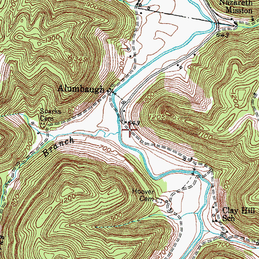 Topographic Map of Sparks Branch, KY