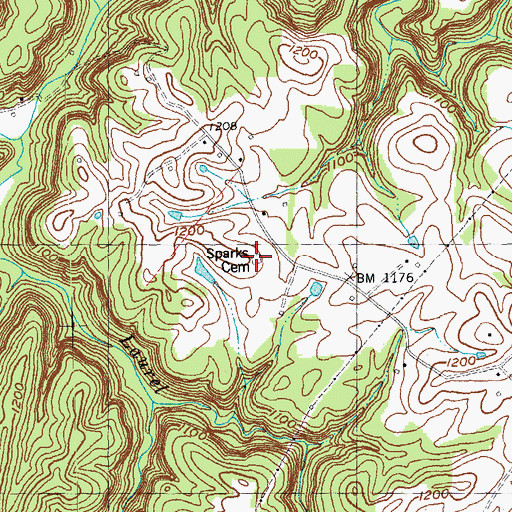 Topographic Map of Sparks Cemetery, KY