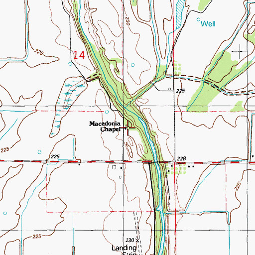 Topographic Map of Macedonia Chapel, AR