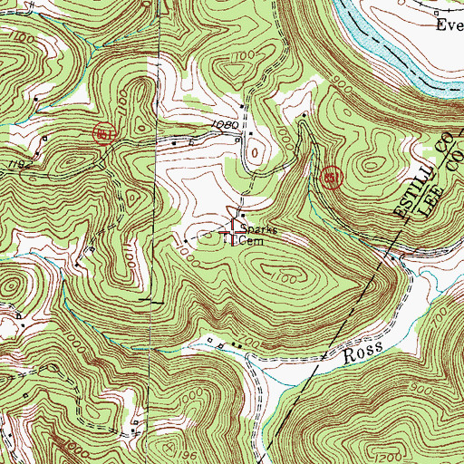 Topographic Map of Sparks Cemetery, KY