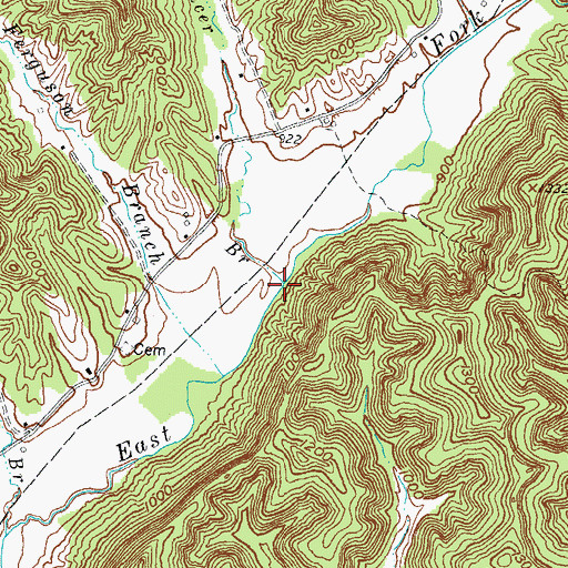 Topographic Map of Spencer Branch, KY