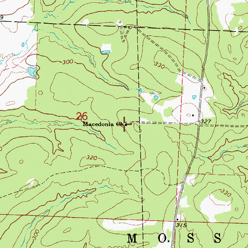 Topographic Map of Macedonia Church, AR