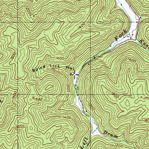 Topographic Map of Spice Lick Hollow, KY
