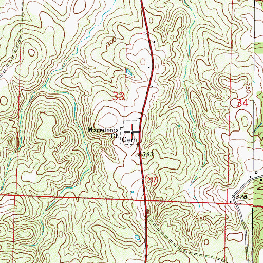 Topographic Map of Macedonia Church, AR