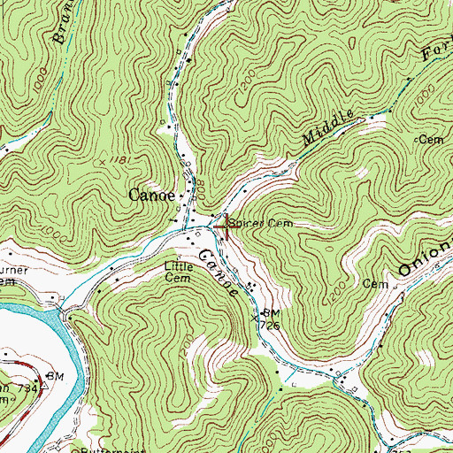 Topographic Map of Spicer Cemetery, KY