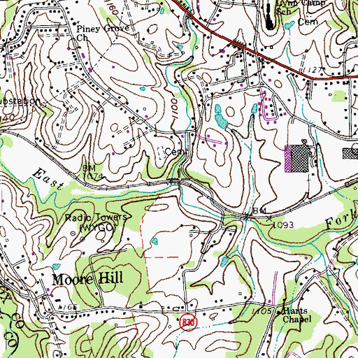 Topographic Map of Spider Creek, KY