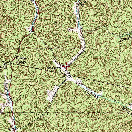 Topographic Map of Spivey School, KY